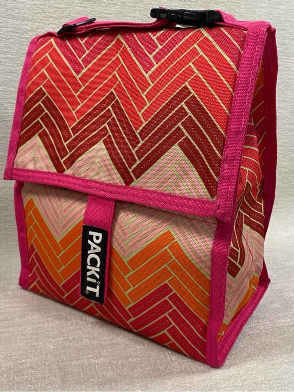 PackIt Freezable Pink and Red Insulated Lunch Bag